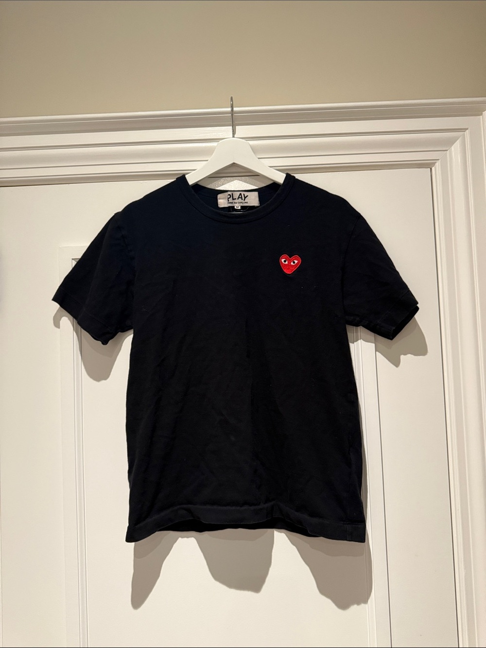 Comme des Garcons PLAY Black Tee with Red Heart Logo